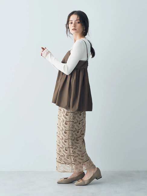 YECCA VECCA「幾何柄レースロングナロースカート」|スカート|