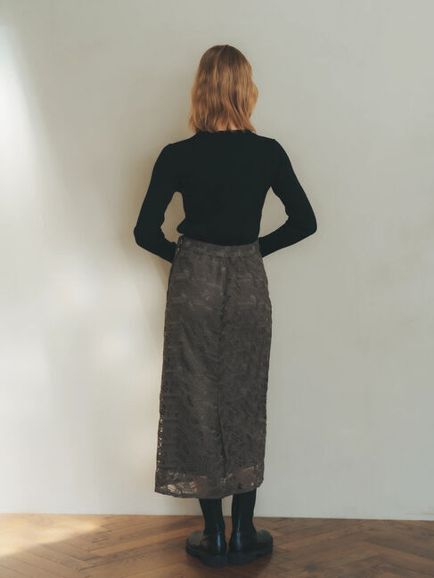 YECCA VECCA「幾何柄レースロングナロースカート」|スカート|