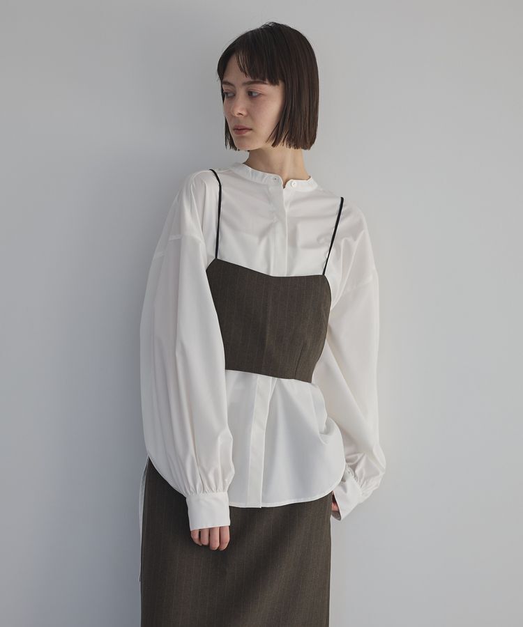 GARAGE OF GOOD CLOTHING「ストライプビスチェ」|ベスト・ジレ|ストライプブラウン