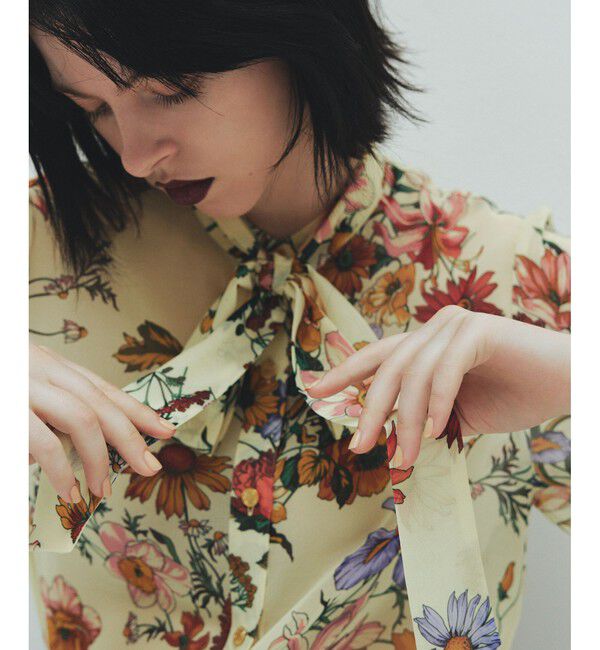 LOULOU WILLOUGHBY「【LOULOU WILLOUGHBY】RATTIシフォンフラワープリントブラウス」|シャツ・ブラウス|ホワイト系