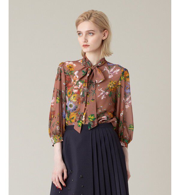 LOULOU WILLOUGHBY「【LOULOU WILLOUGHBY】RATTIシフォンフラワープリントブラウス」|シャツ・ブラウス|