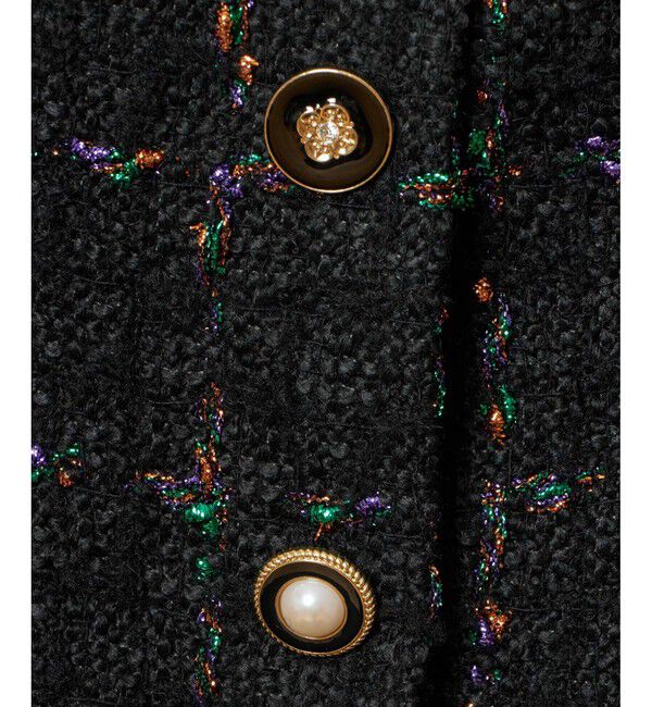 LOULOU WILLOUGHBY「【LOULOU WILLOUGHBY】CAMPOREラメツイードベアワンピース」|ワンピース|