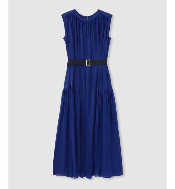 allureville「エスパンディワイドベルトワンピース」|ワンピース|ブルー