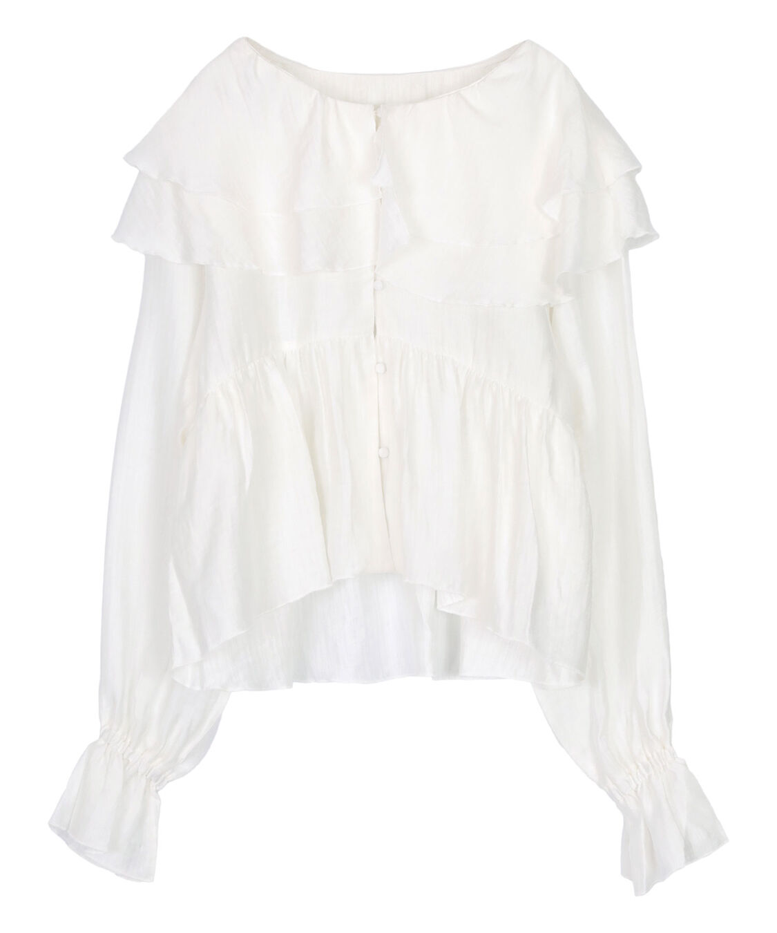 titivate「ペプラムギャザーラッフルフリルブラウス」|シャツ・ブラウス|