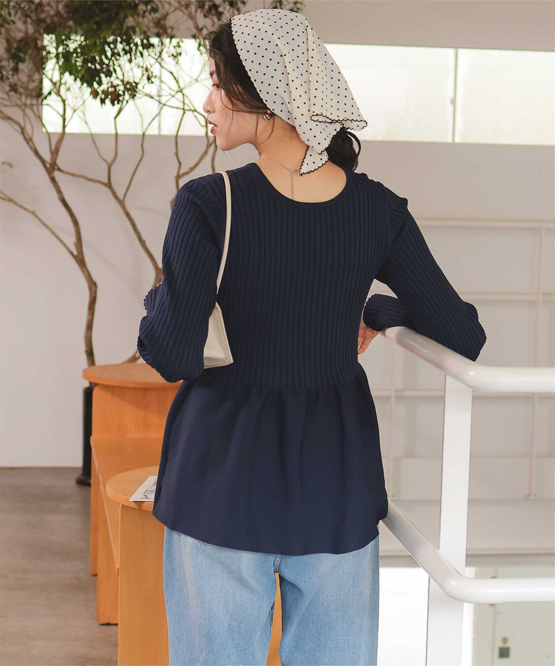 titivate「前後2wayヘンリーネックペプラムニットトップス」|ニット・セーター|