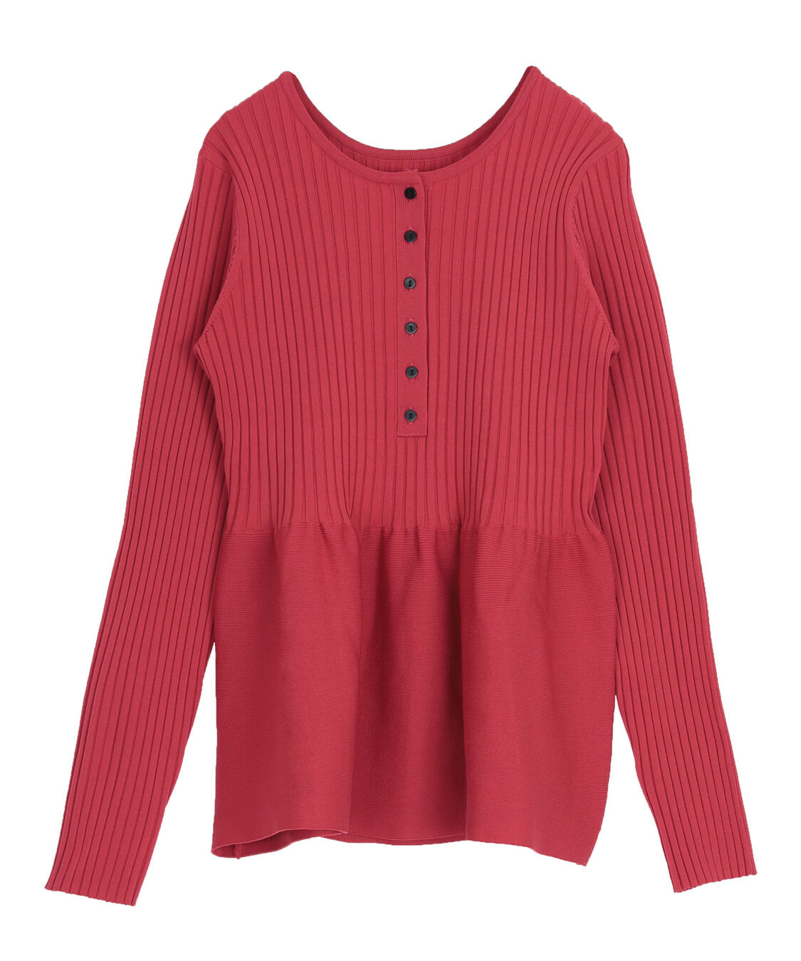 titivate「前後2wayヘンリーネックペプラムニットトップス」|ニット・セーター|