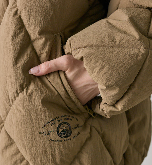  「リサイクルダウンジップアップフードジャケット」|テーラードジャケット|