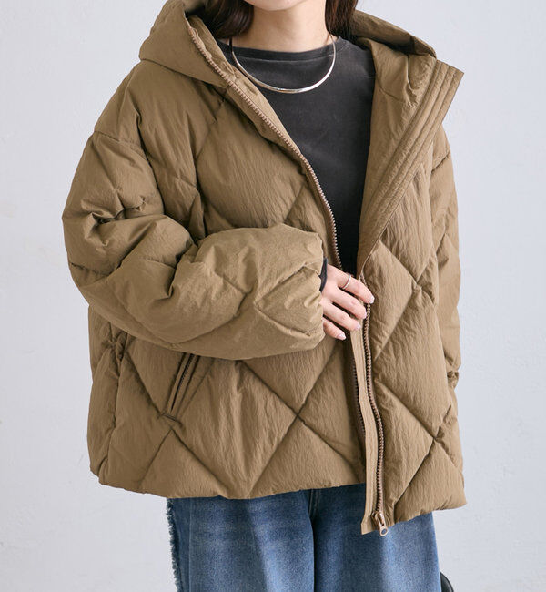  「リサイクルダウンジップアップフードジャケット」|テーラードジャケット|