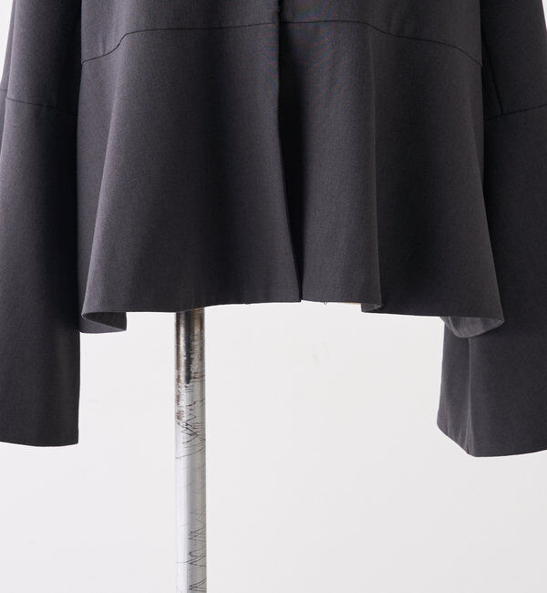  「【Du noir】ノーカラーペプラムシルエットジャケット」|テーラードジャケット|