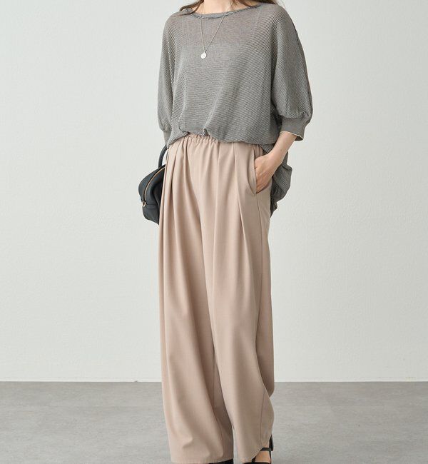  「ミジンボーダー袖口リブTシャツ」|Tシャツ・カットソー|