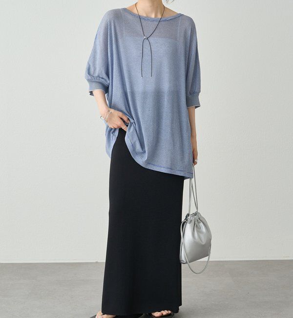  「ミジンボーダー袖口リブTシャツ」|Tシャツ・カットソー|