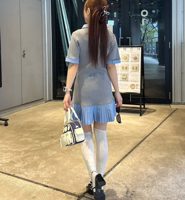  「【Nono企画】ドッキングプリーツ半袖ワンピ」|ワンピース|