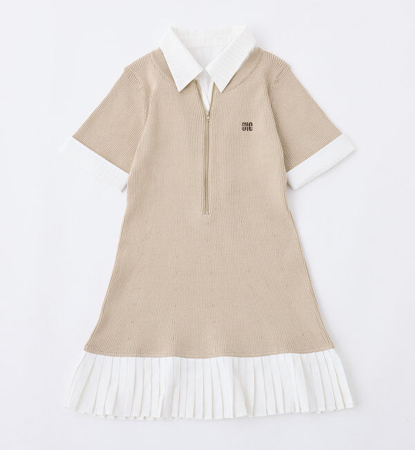  「【Nono企画】ドッキングプリーツ半袖ワンピ」|ワンピース|