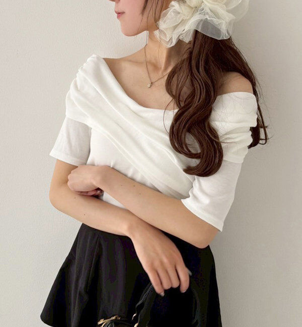  「オフショルにもなる/クロストップス」|プルオーバー|