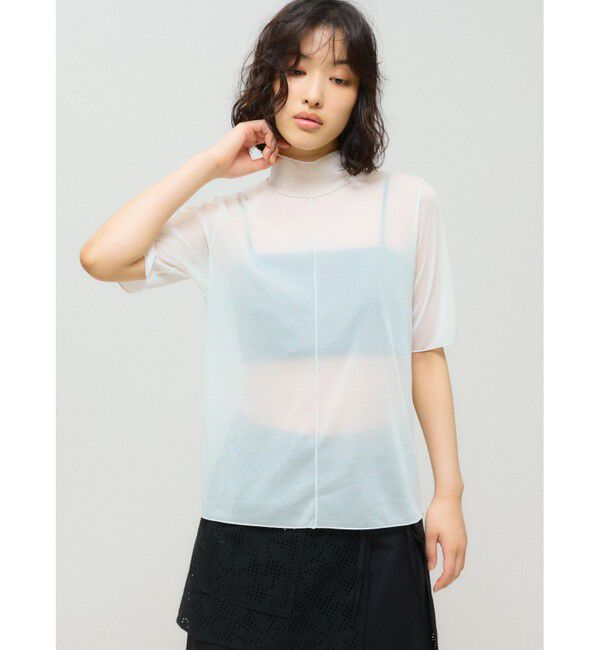 MIDIUMISOLID「MIDIUMISOLID for Ladies メローシアーハーフスリーブインナー」|Tシャツ・カットソー|オフホワイト