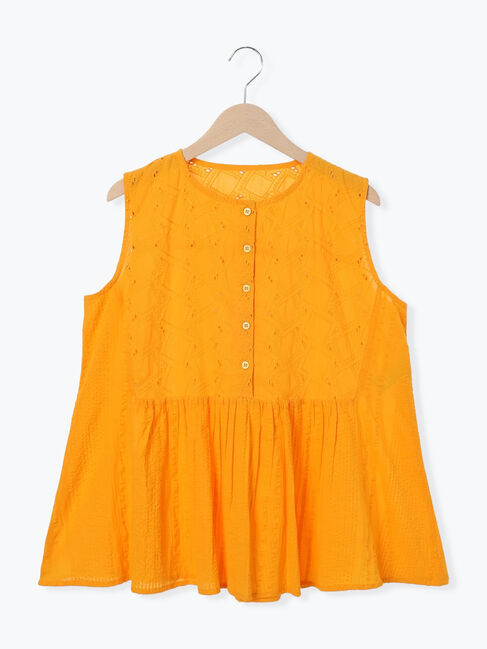 Samansa Mos2 blue「【Made in India】ノースリーブレースブラウス」|シャツ・ブラウス|