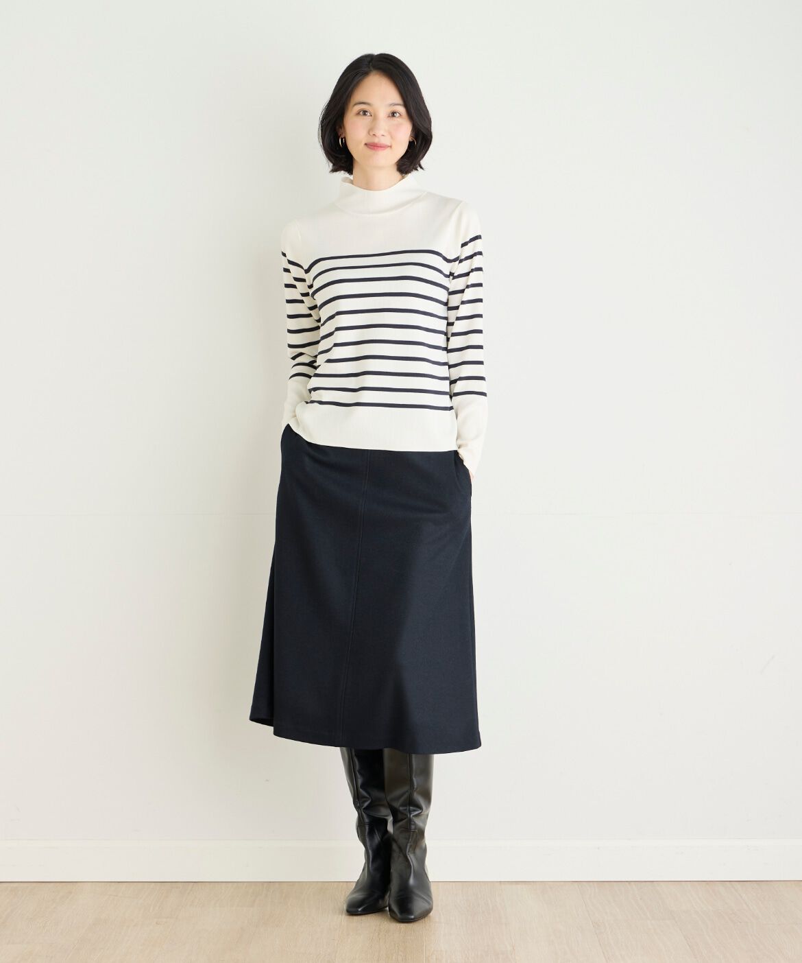 7-IDconcept.「ベーシックハイネックニット」|ニット・セーター|