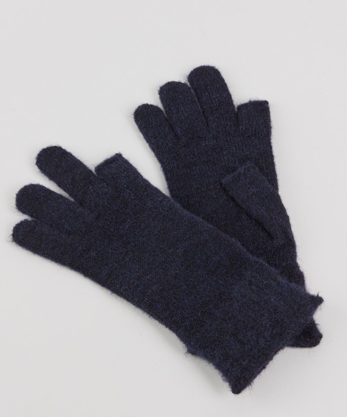 FAVORITE SUKINAMONO「インデックスフィンガーレス ニットグローブ《ALPO》」|手袋|ネイビー