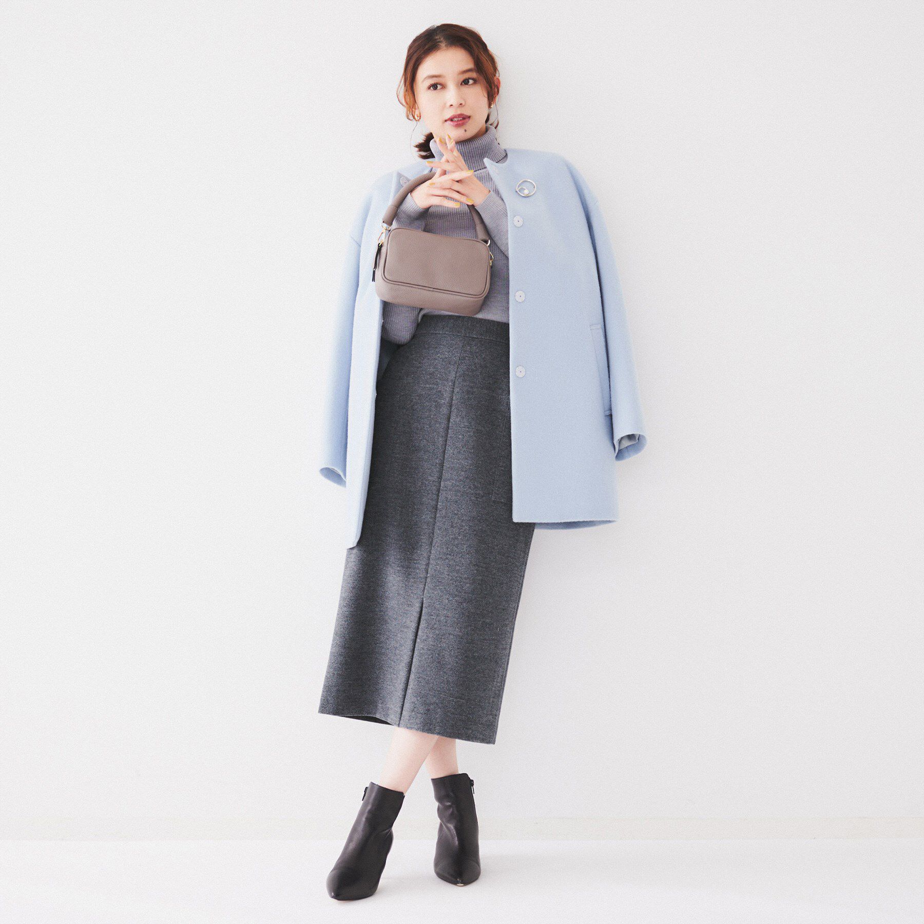 UNTITLED「【洗える/後ろウエストゴム】ストレッチ ナロースカート」|スカート|