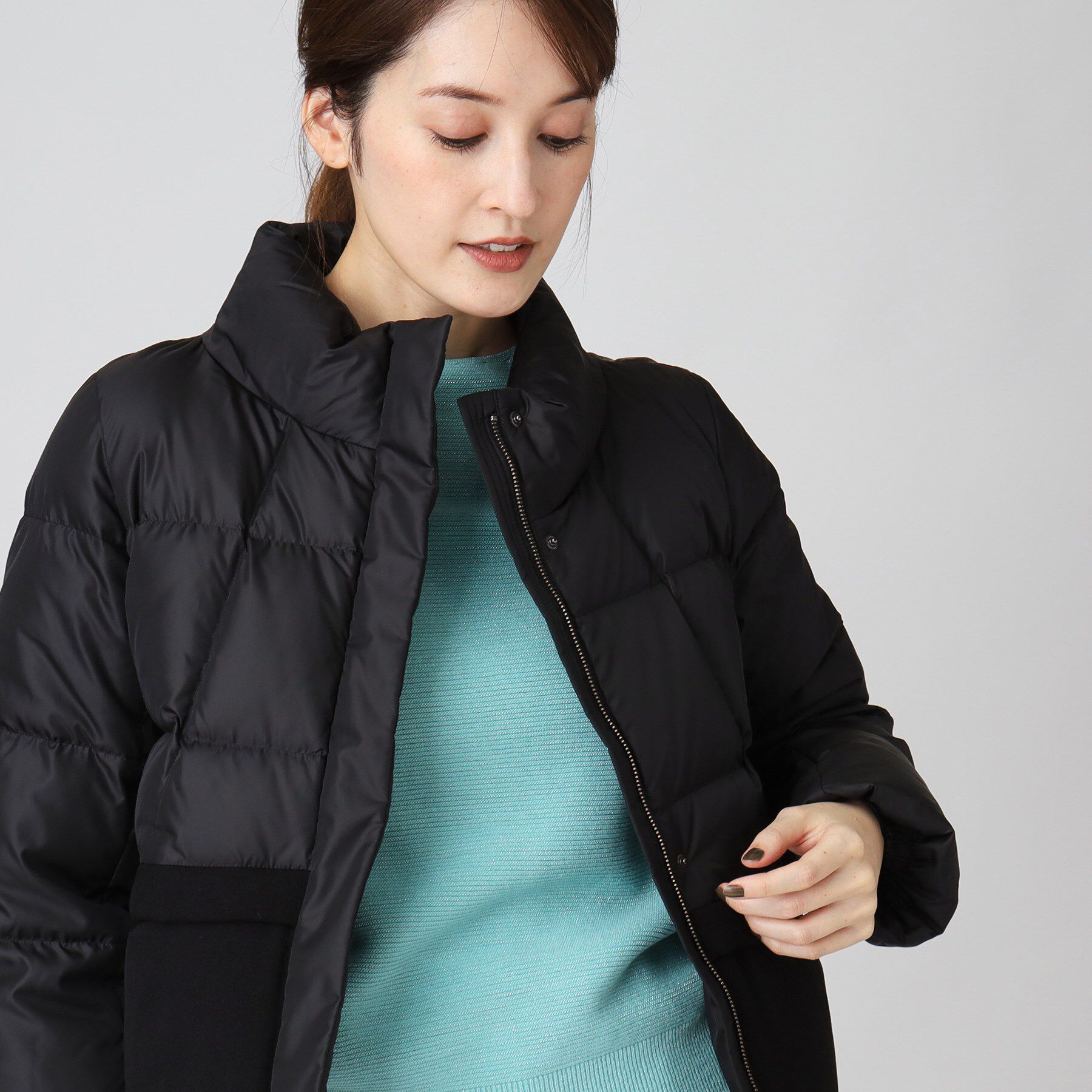 COUP DE CHANCE「【リサイクルダウン】異素材使いショート丈ダウン」|ダウン|