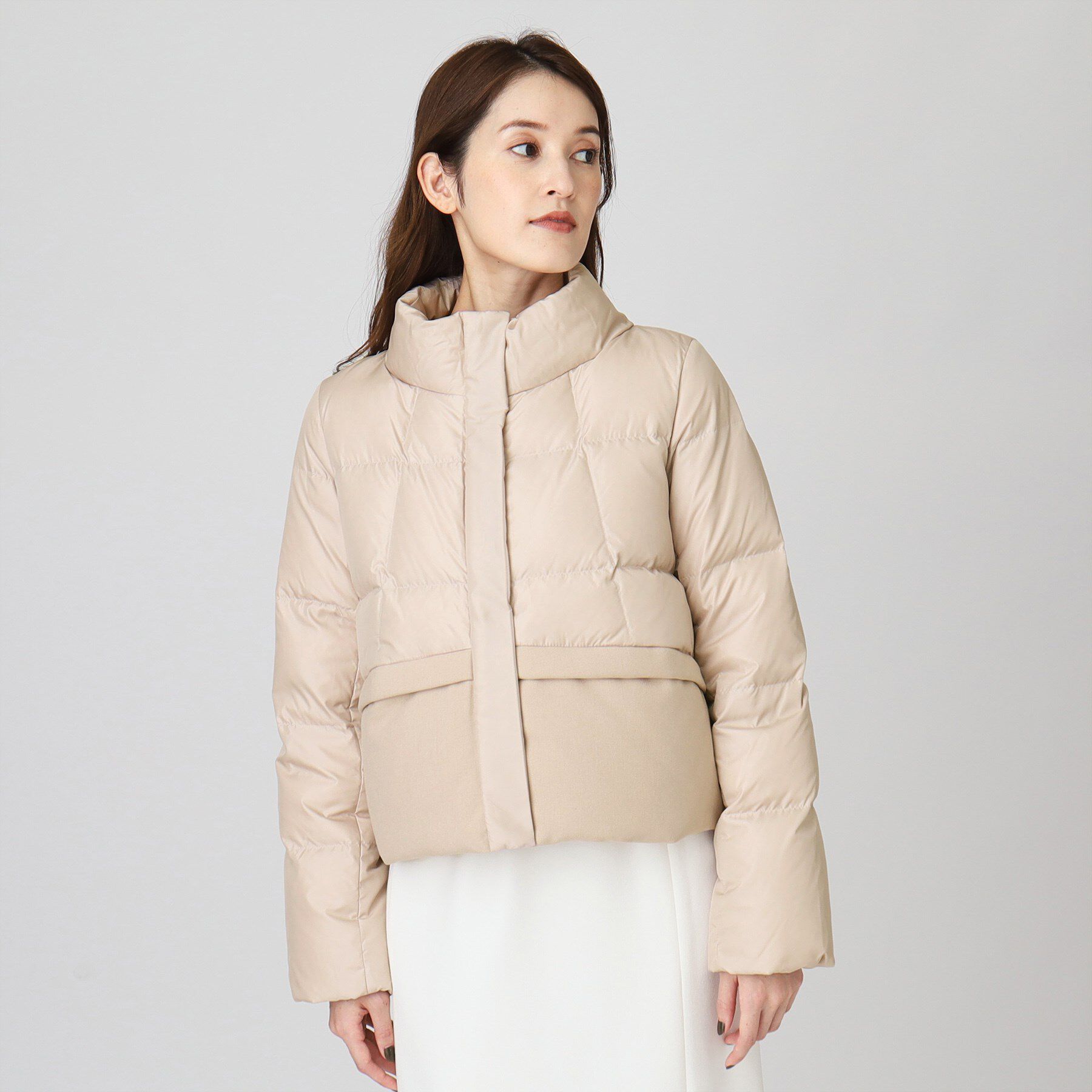 COUP DE CHANCE「【リサイクルダウン】異素材使いショート丈ダウン」|ダウン|