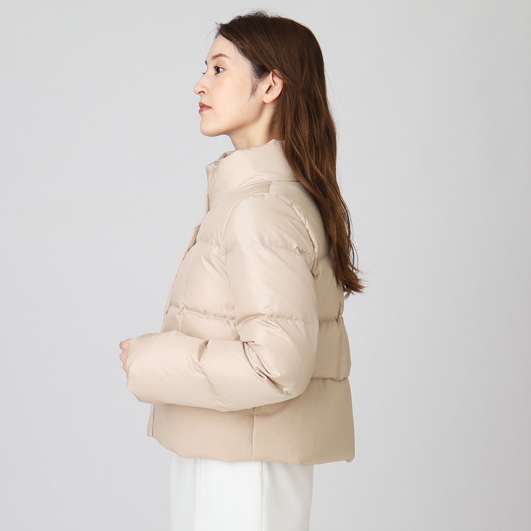 COUP DE CHANCE「【リサイクルダウン】異素材使いショート丈ダウン」|ダウン|