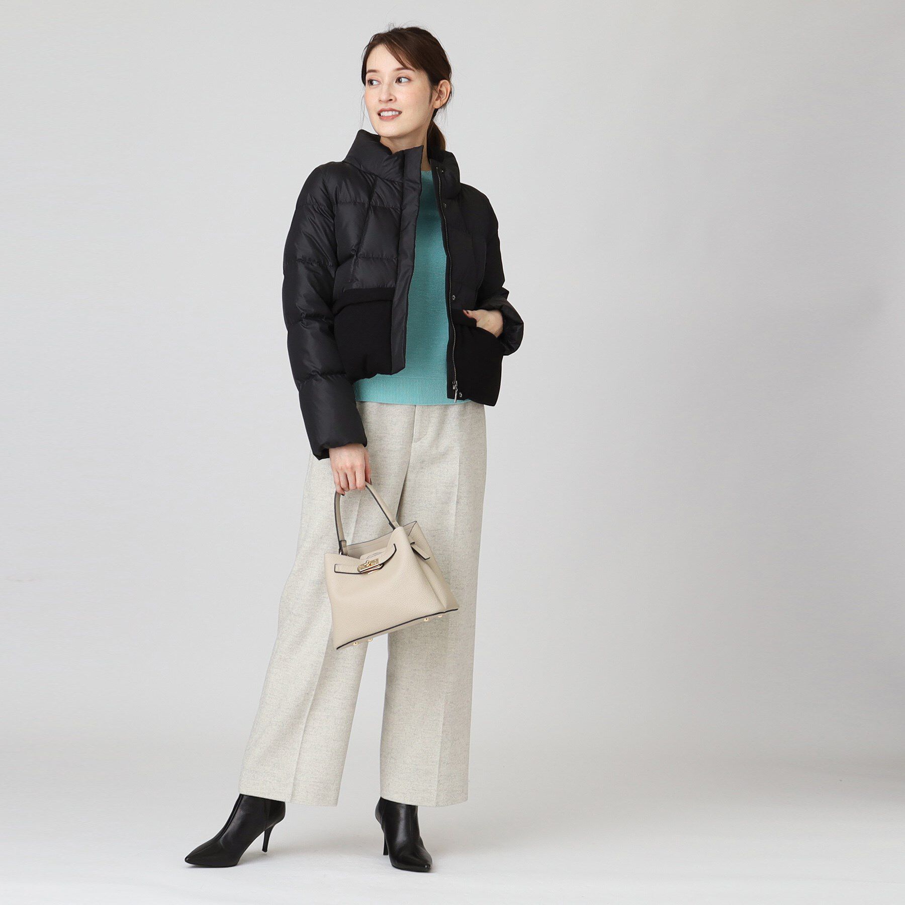 COUP DE CHANCE「【リサイクルダウン】異素材使いショート丈ダウン」|ダウン|