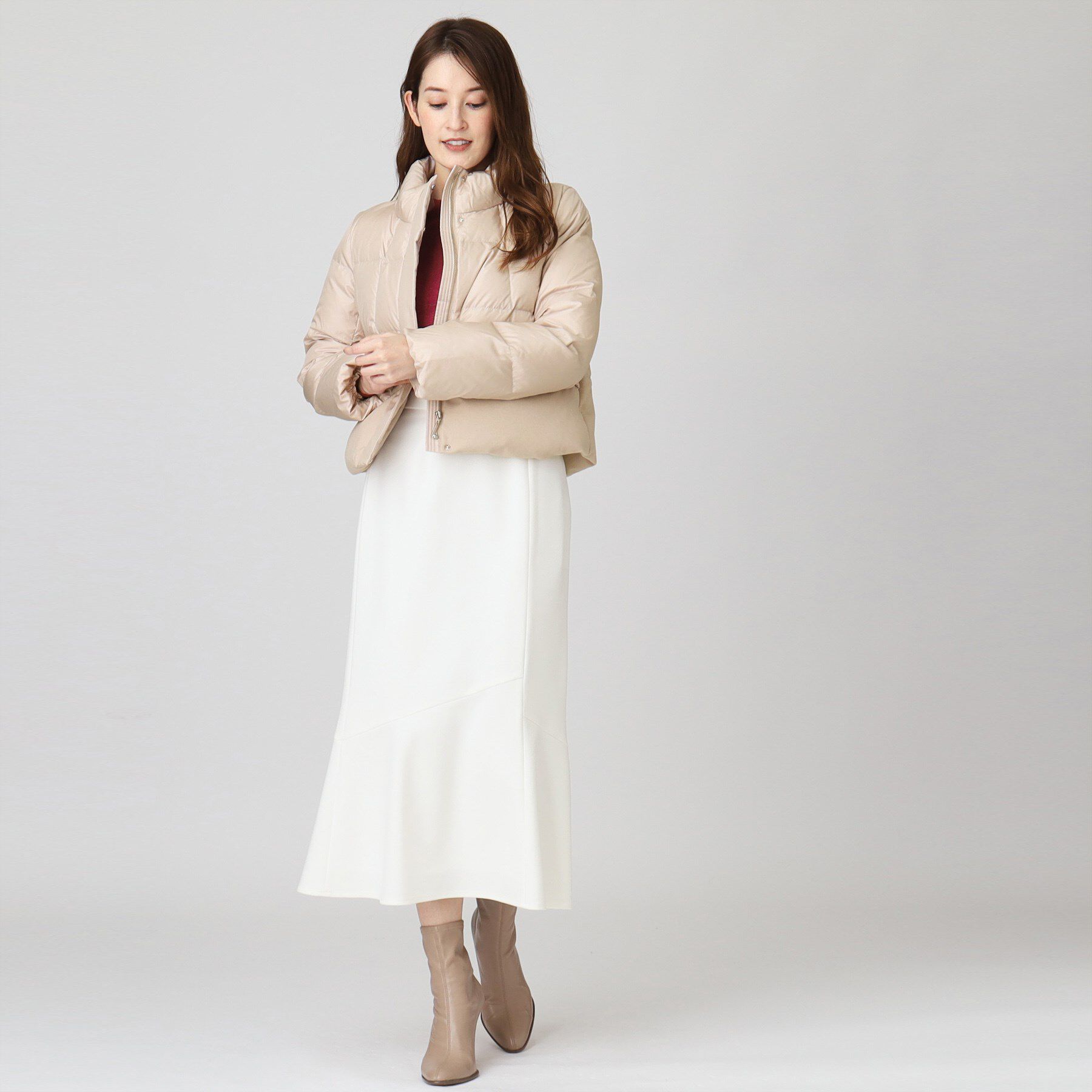 COUP DE CHANCE「【リサイクルダウン】異素材使いショート丈ダウン」|ダウン|