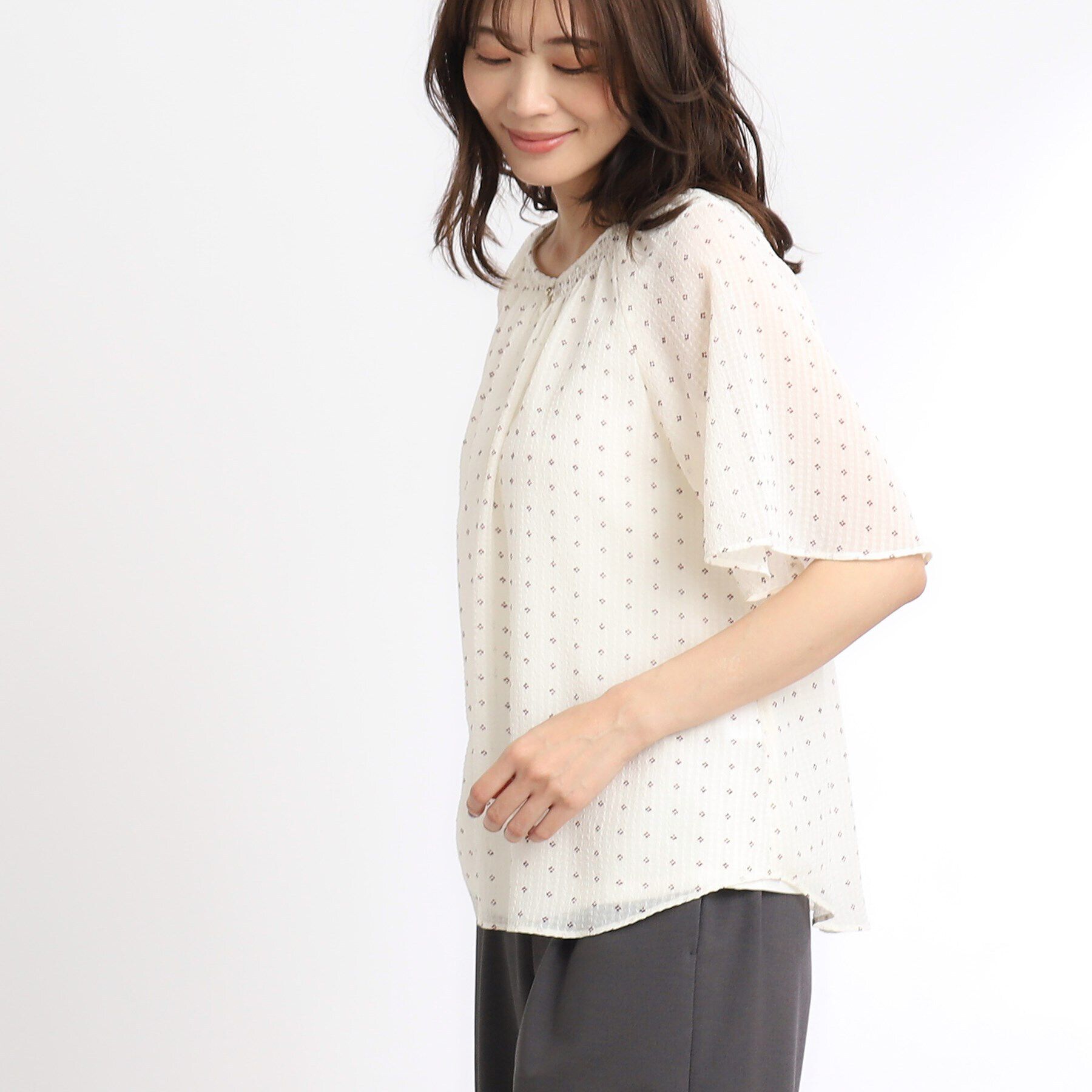 Reflect「【手洗い可】サッカープリントブラウス」|その他|