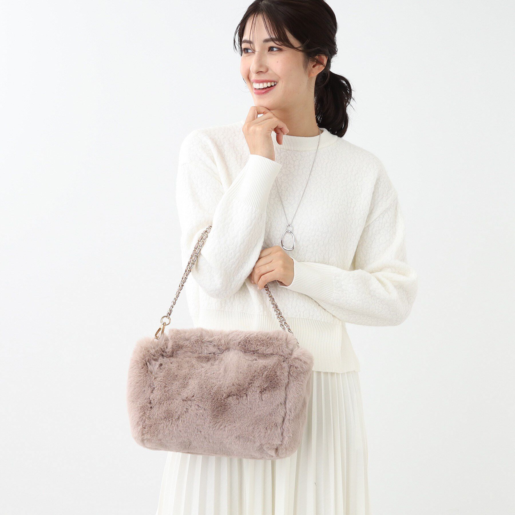 Reflect「【チェーン取り外し可能】フェイクファーバッグ」|ショルダー・メッセンジャー|