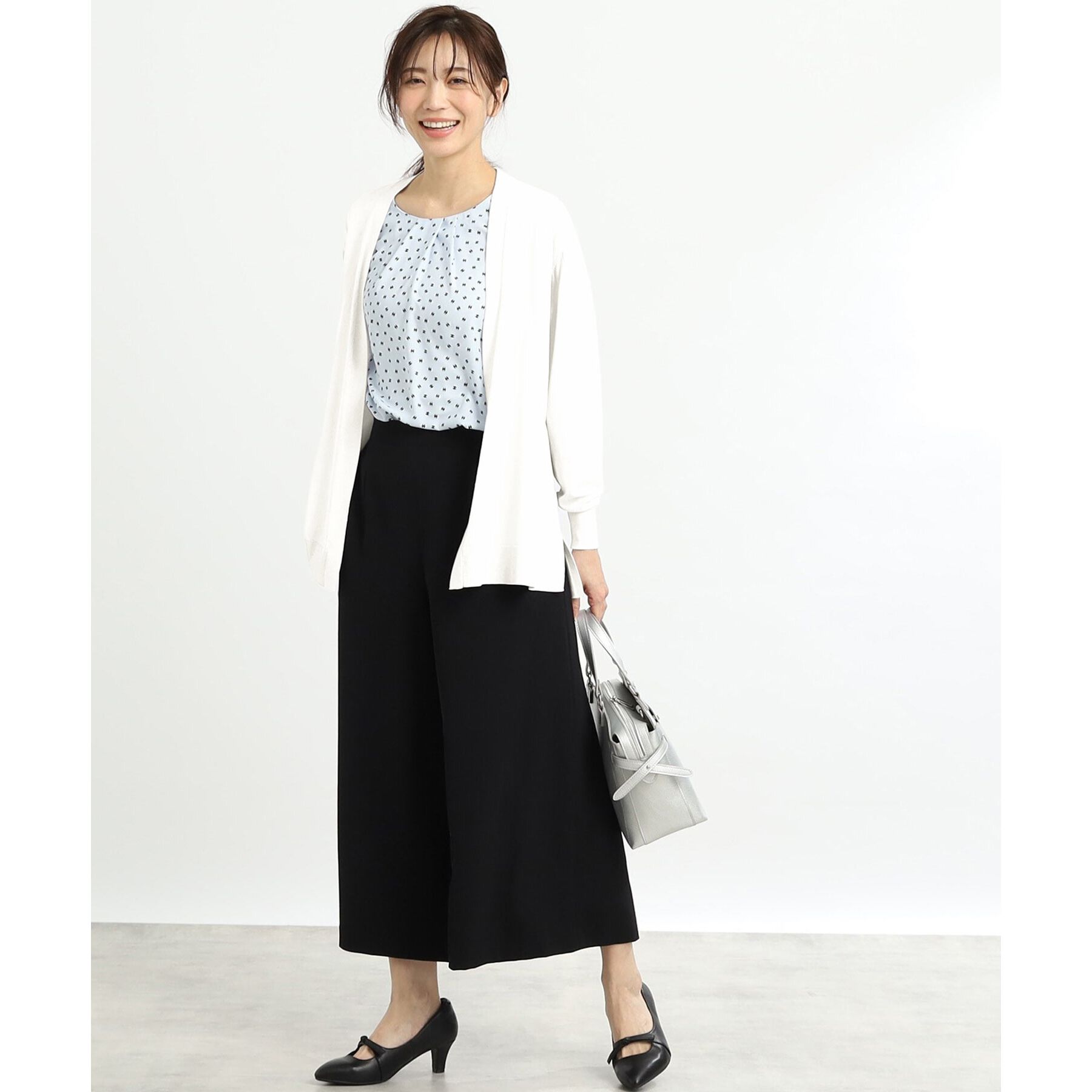 Reflect「【夏SALE／単品使いもできる】プリントブラウス着流しカーディガンニット」|カーディガン|