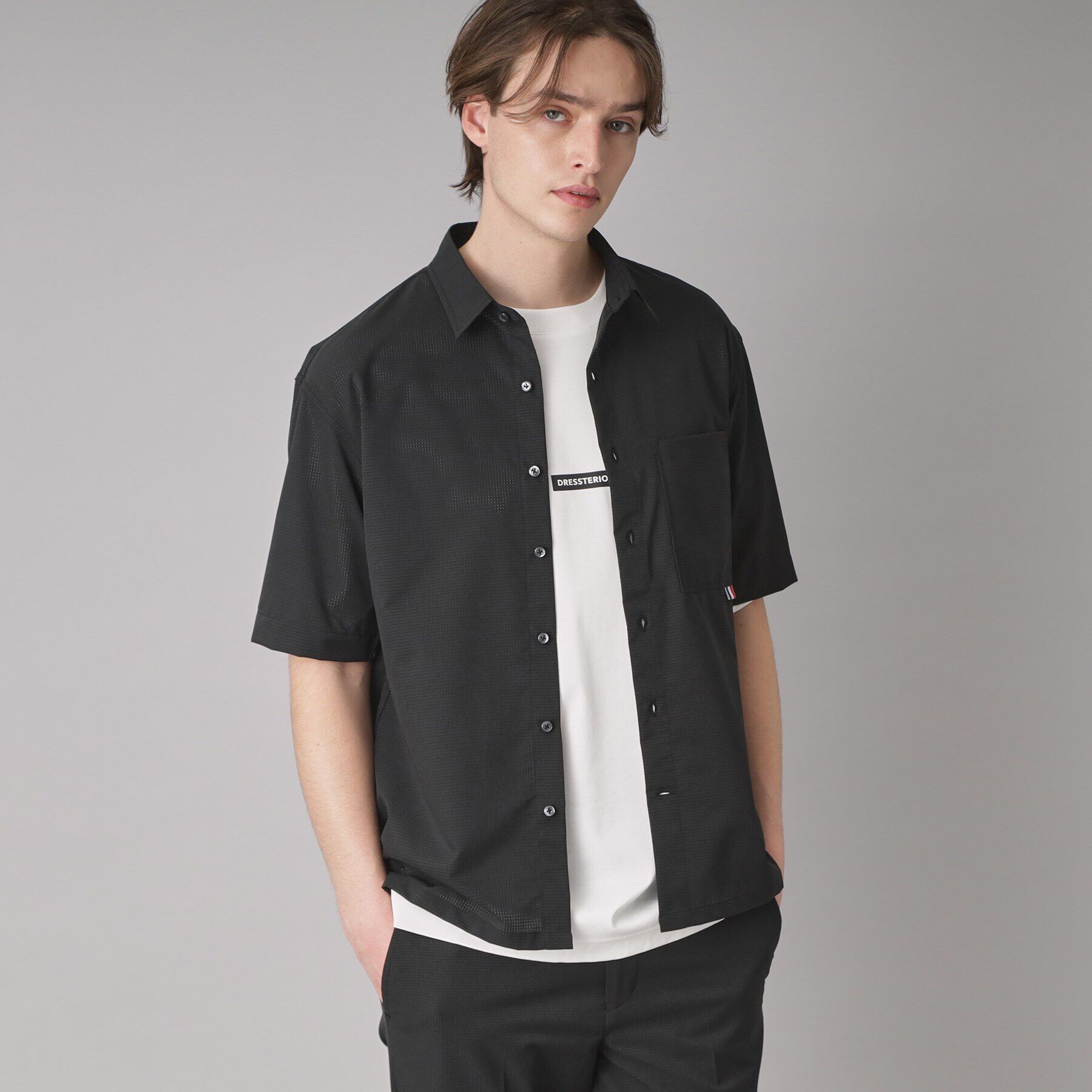 DRESSTERIOR「【セットアップ可/撥水性/UVカット/Safari5月号掲載】COOL DOTS ショートスリーブシ」|シャツ・ブラウス|