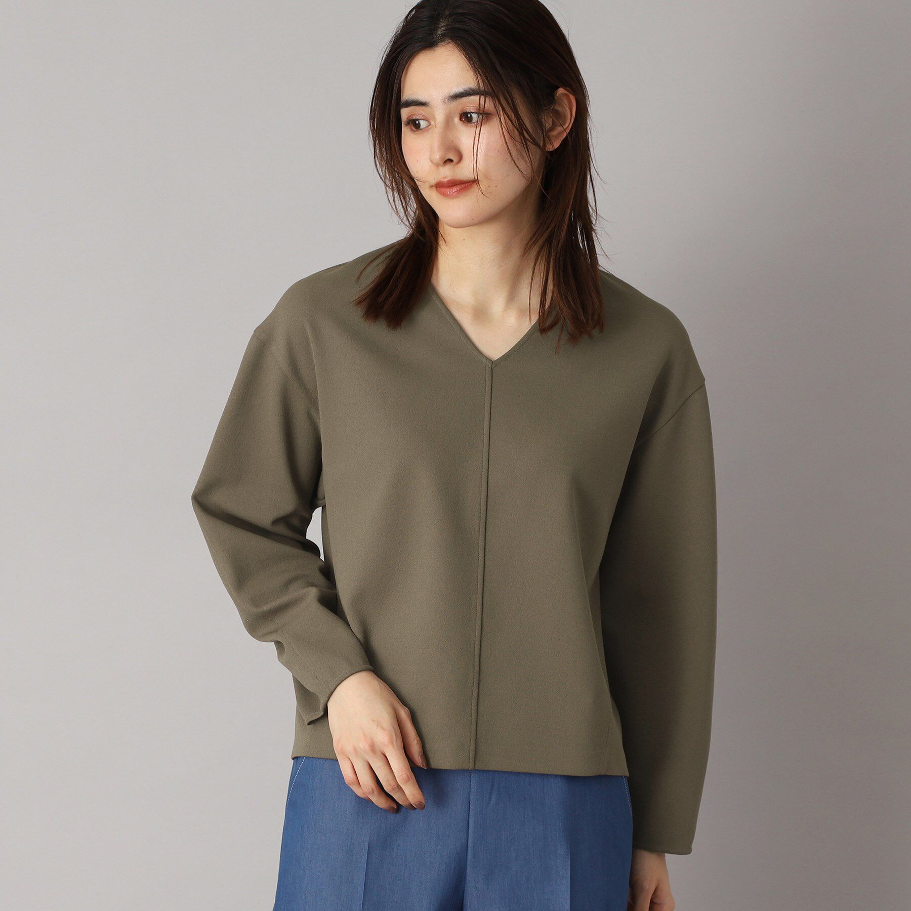 DRESSTERIOR「【洗える/イージーケア】Vネックジョーゼットプルオーバー」|Tシャツ・カットソー|