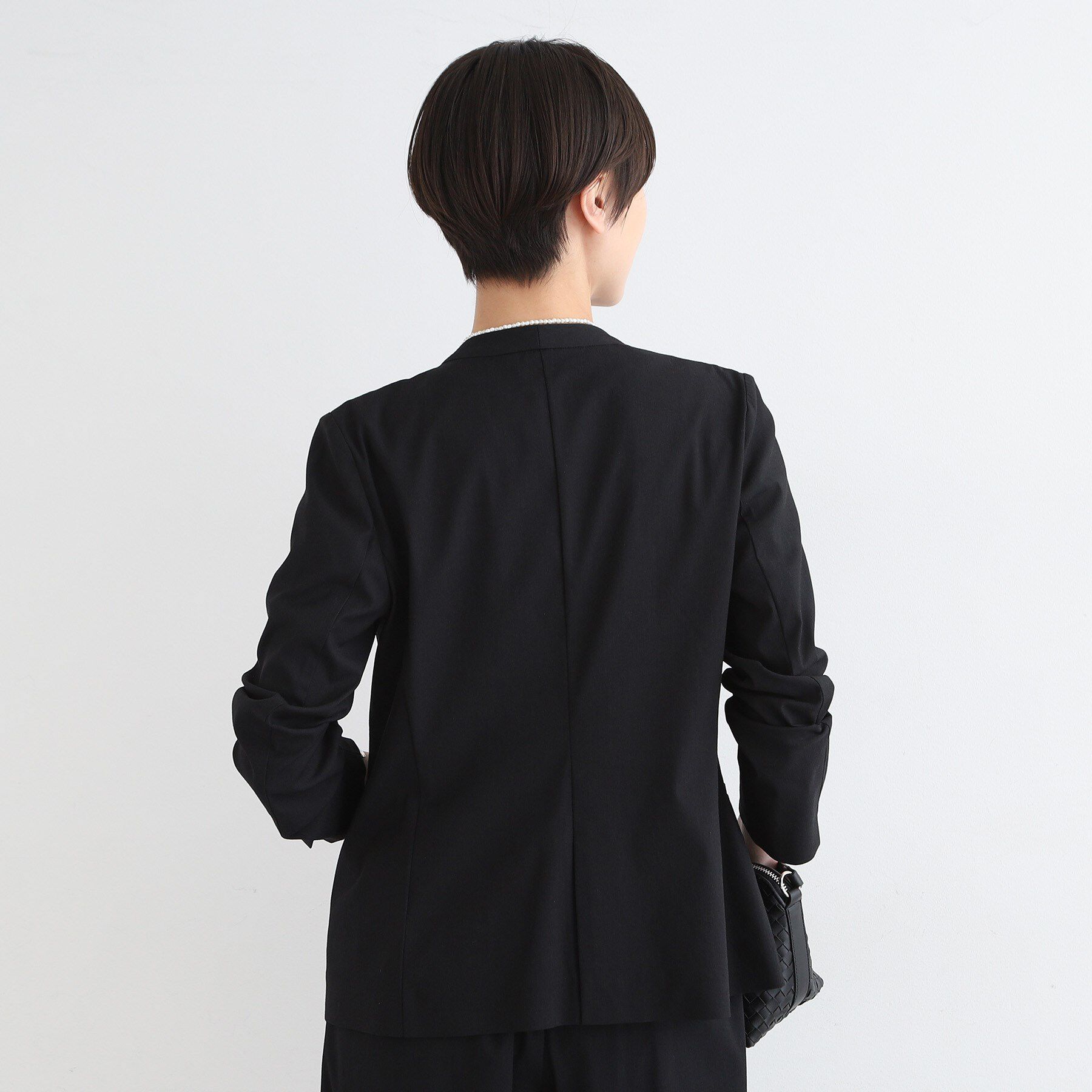 INDIVI「【洗える／UVケア／接触冷感／SETUP可能】麻混ノーカラージャケット」|スーツ|