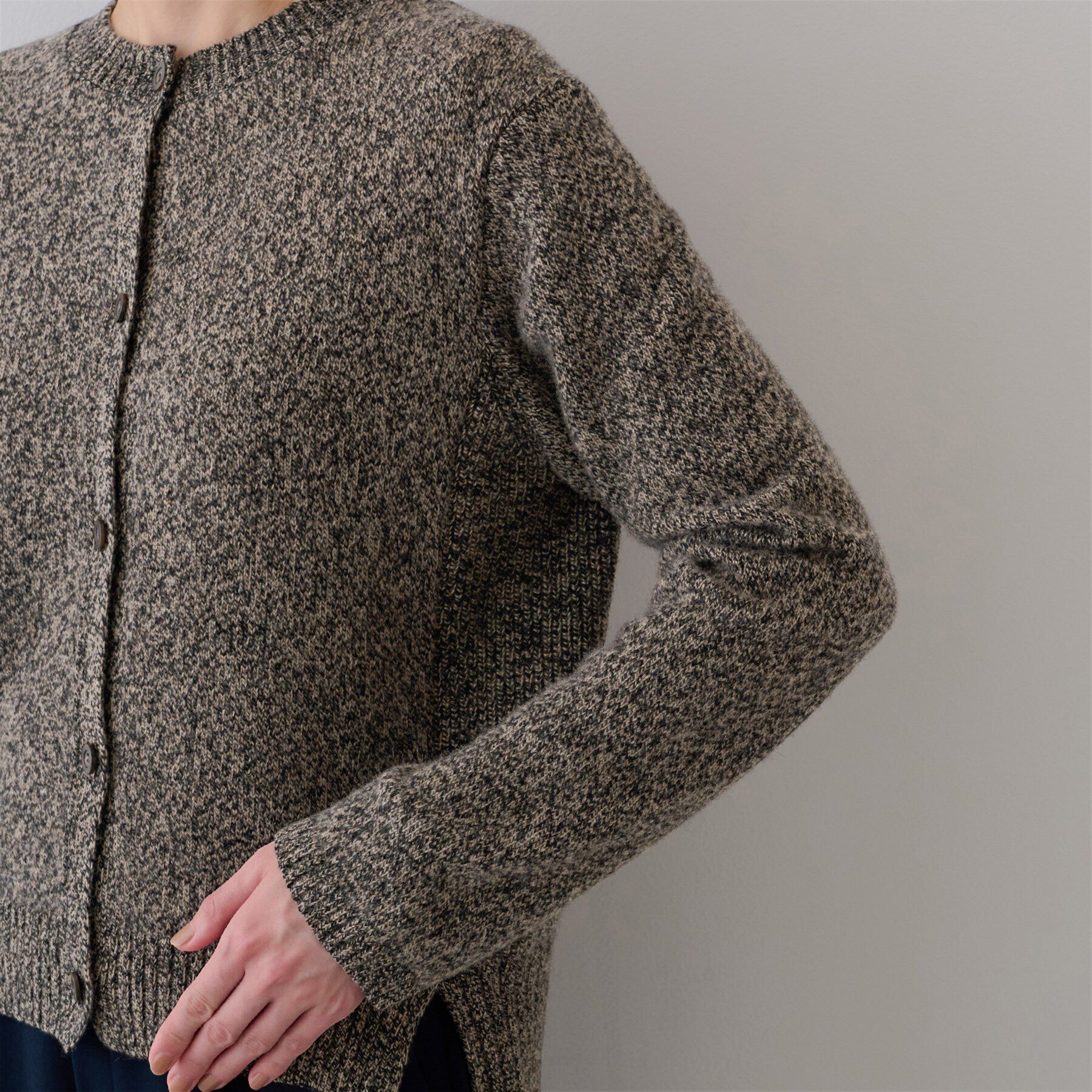 INDIVI「【日本製／インポート糸】MIX素材ニットカーディガン」|カーディガン|