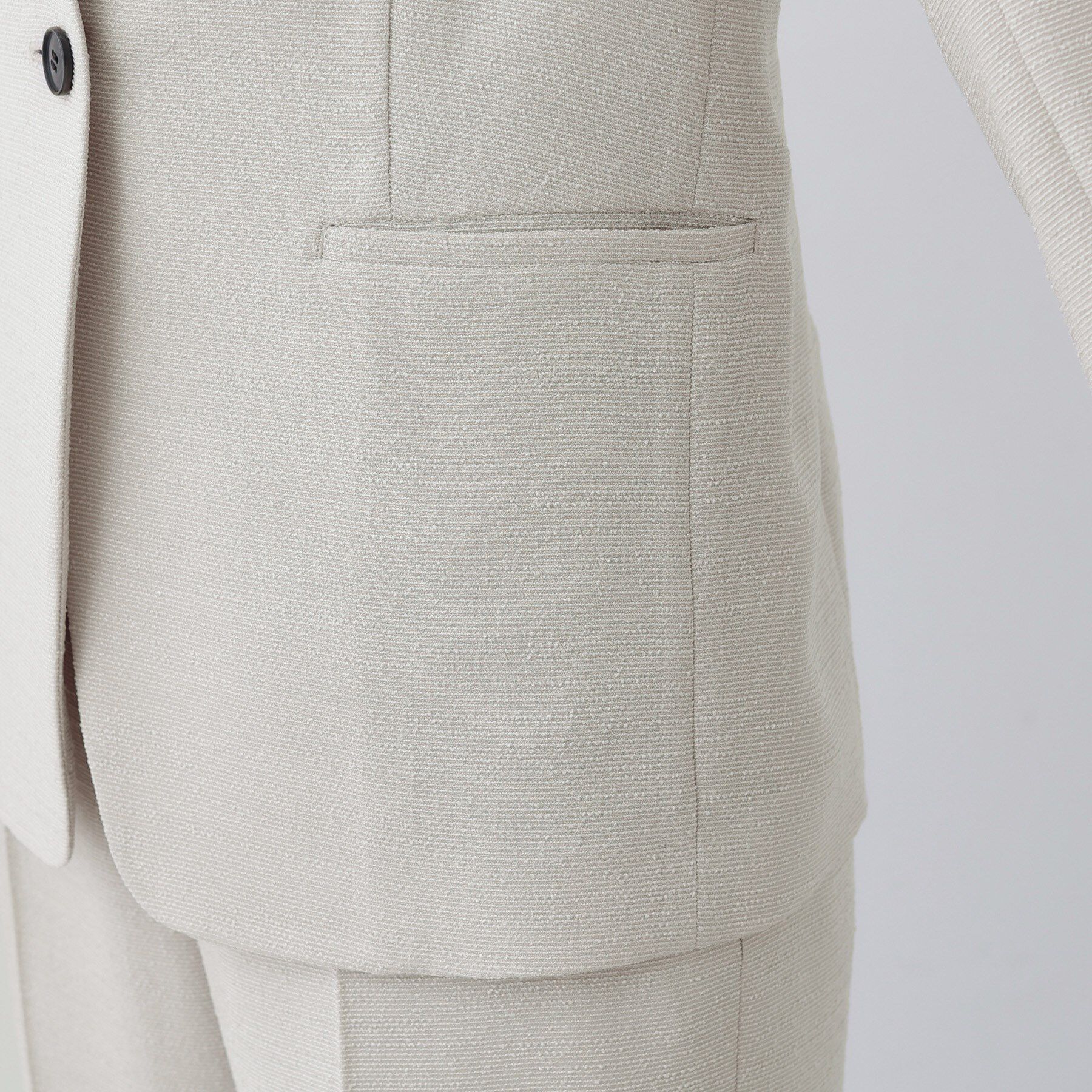 INDIVI「【日本製／SETUP可能】トリアセテート混ノーカラージャケット」|スーツ|