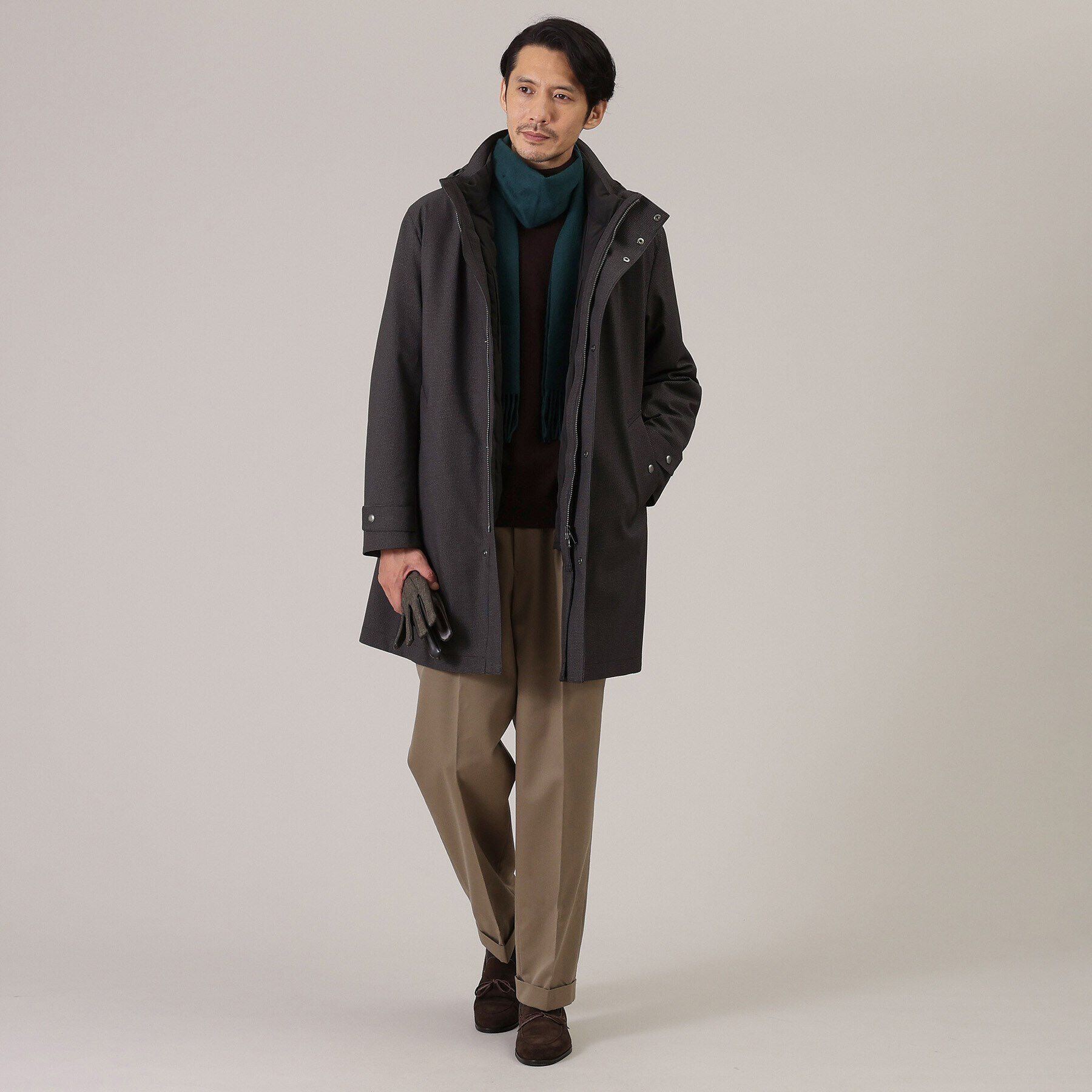 TAKEO KIKUCHI「【3WAY】ハウンズトゥース ダウンライナー コート」|その他|