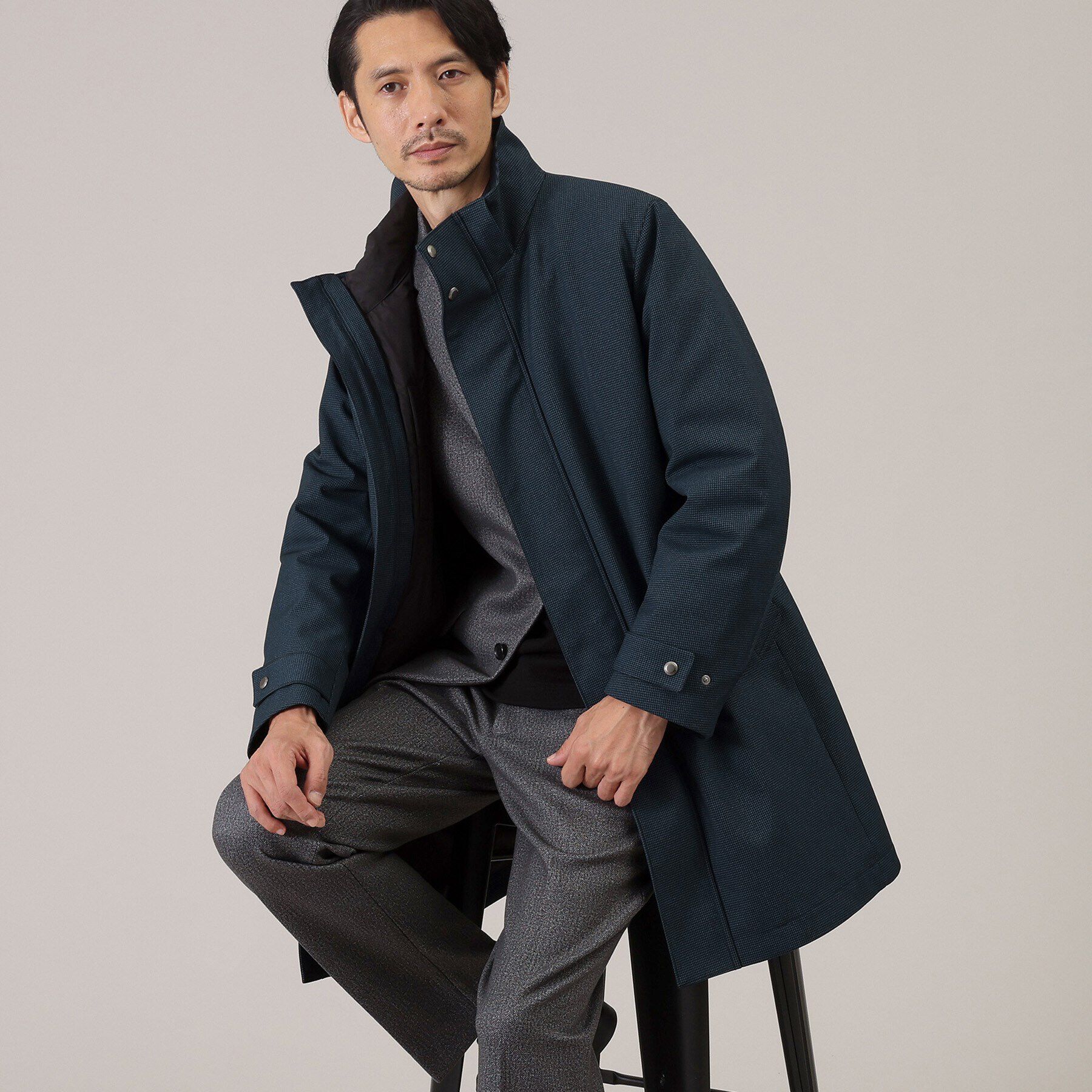 TAKEO KIKUCHI「【3WAY】ハウンズトゥース ダウンライナー コート」|その他|