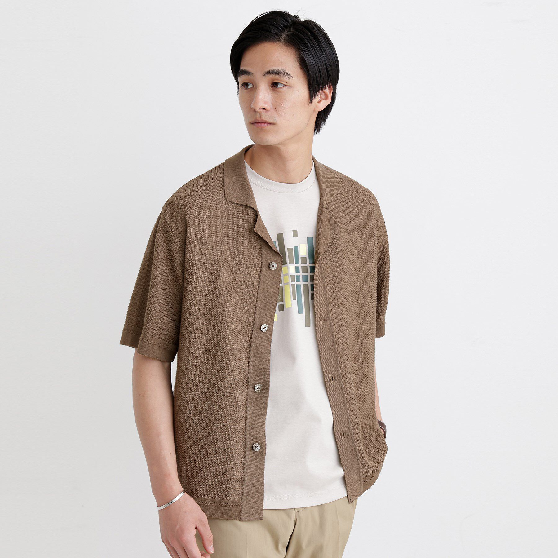 TAKEO KIKUCHI「ニットシャツ カーディガン」|カーディガン|トープ(054)