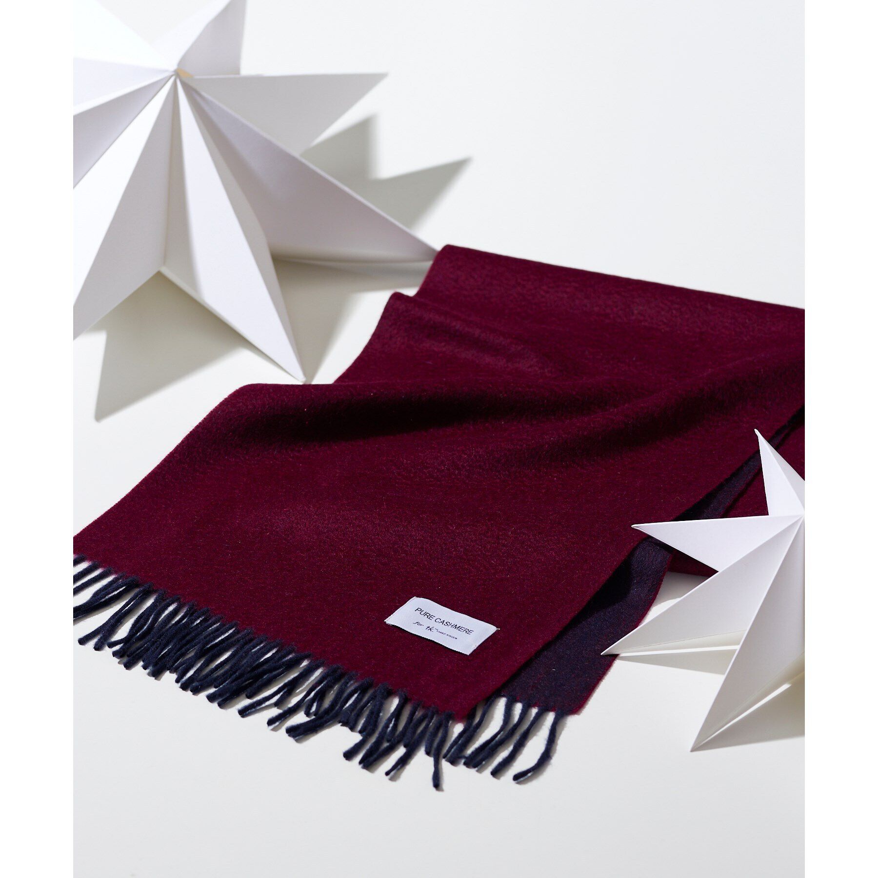 tk.TAKEO KIKUCHI「【カシミヤ100%】ピュアカシミヤリバーシブルマフラー」|ストール|ボルドー(064)
