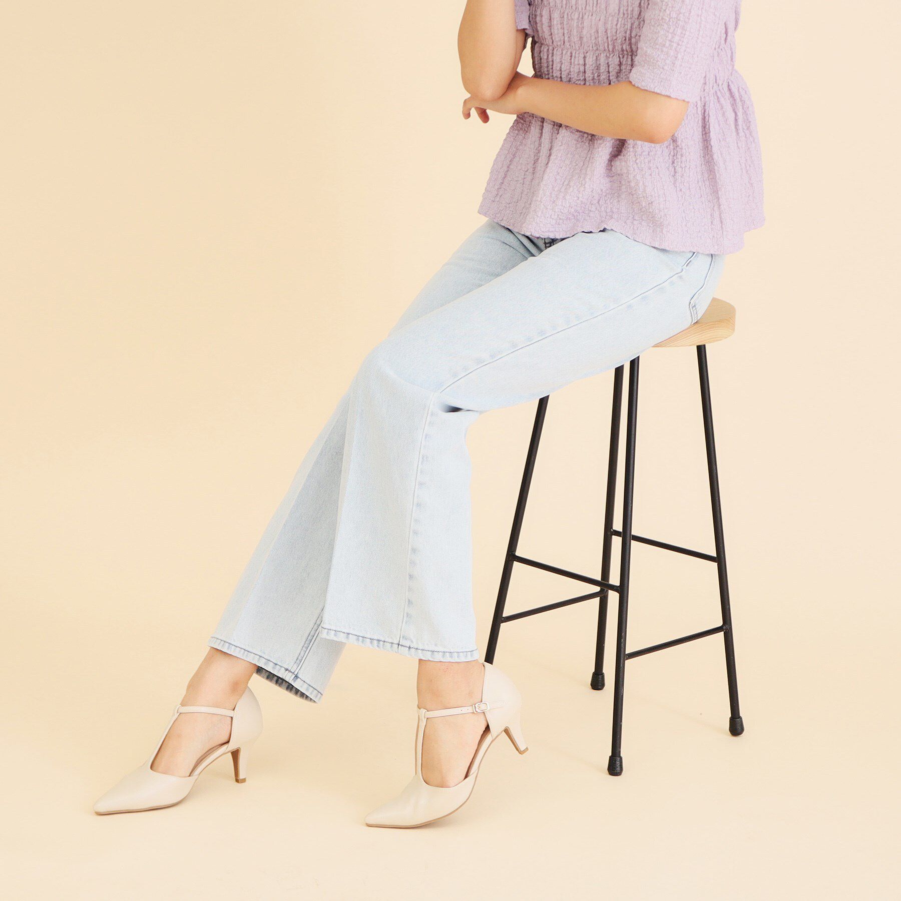 index「ワイドストレートフレアデニム【洗濯機洗い可】」|デニム|