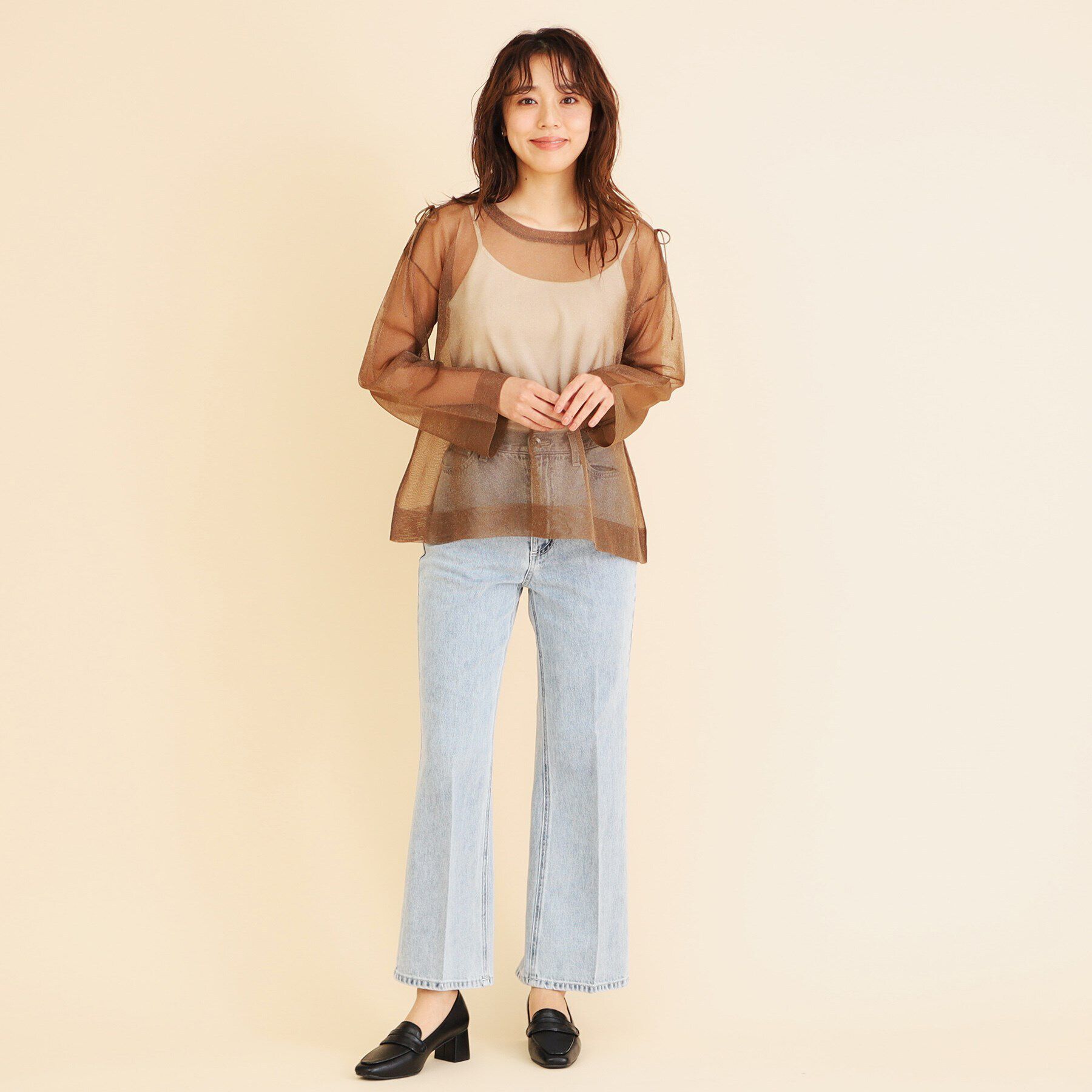 index「ワイドストレートフレアデニム【洗濯機洗い可】」|デニム|