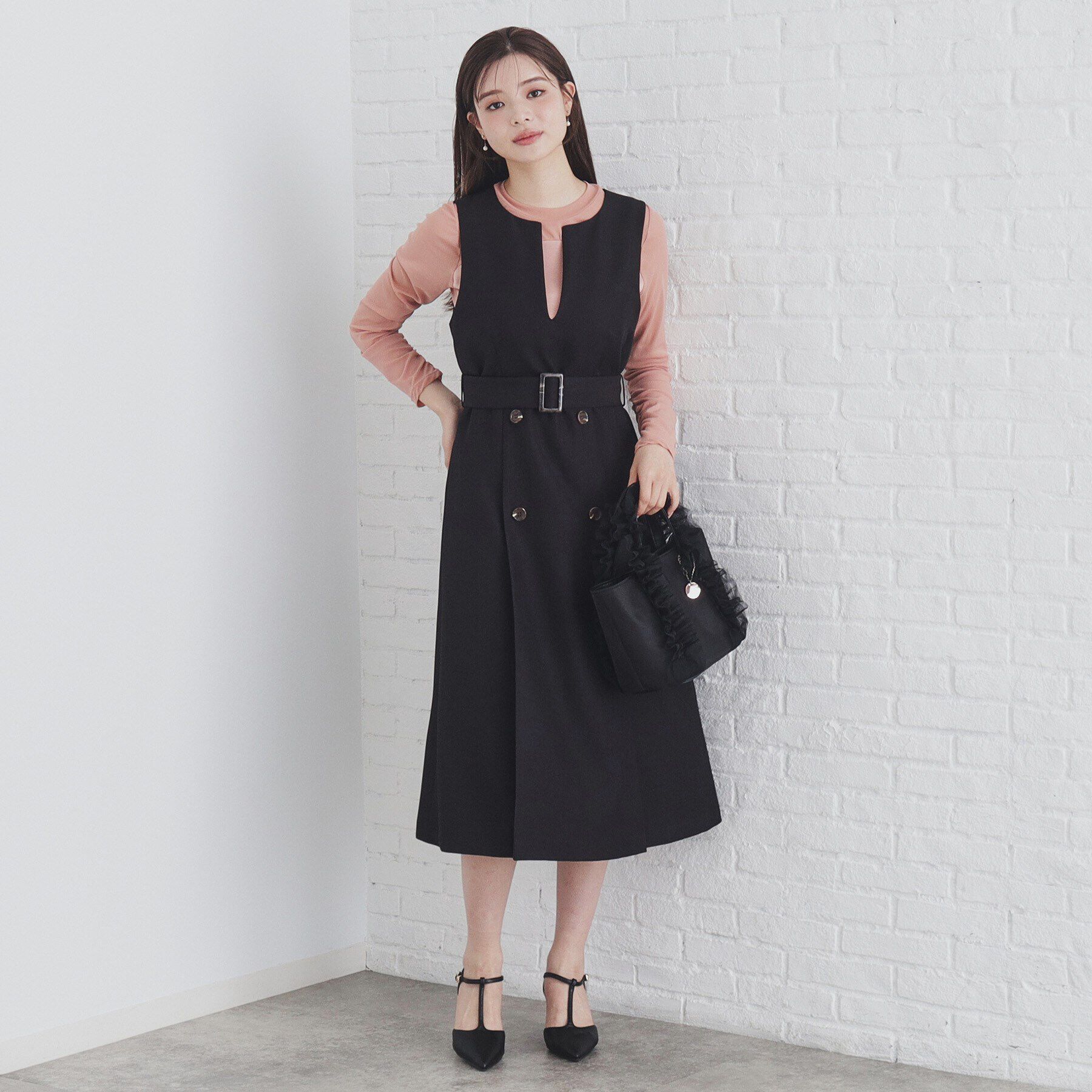 index「《andGIRL掲載》トレンチコート風ジャンパスカート【洗濯機洗い可/防シワ】」|ワンピース|