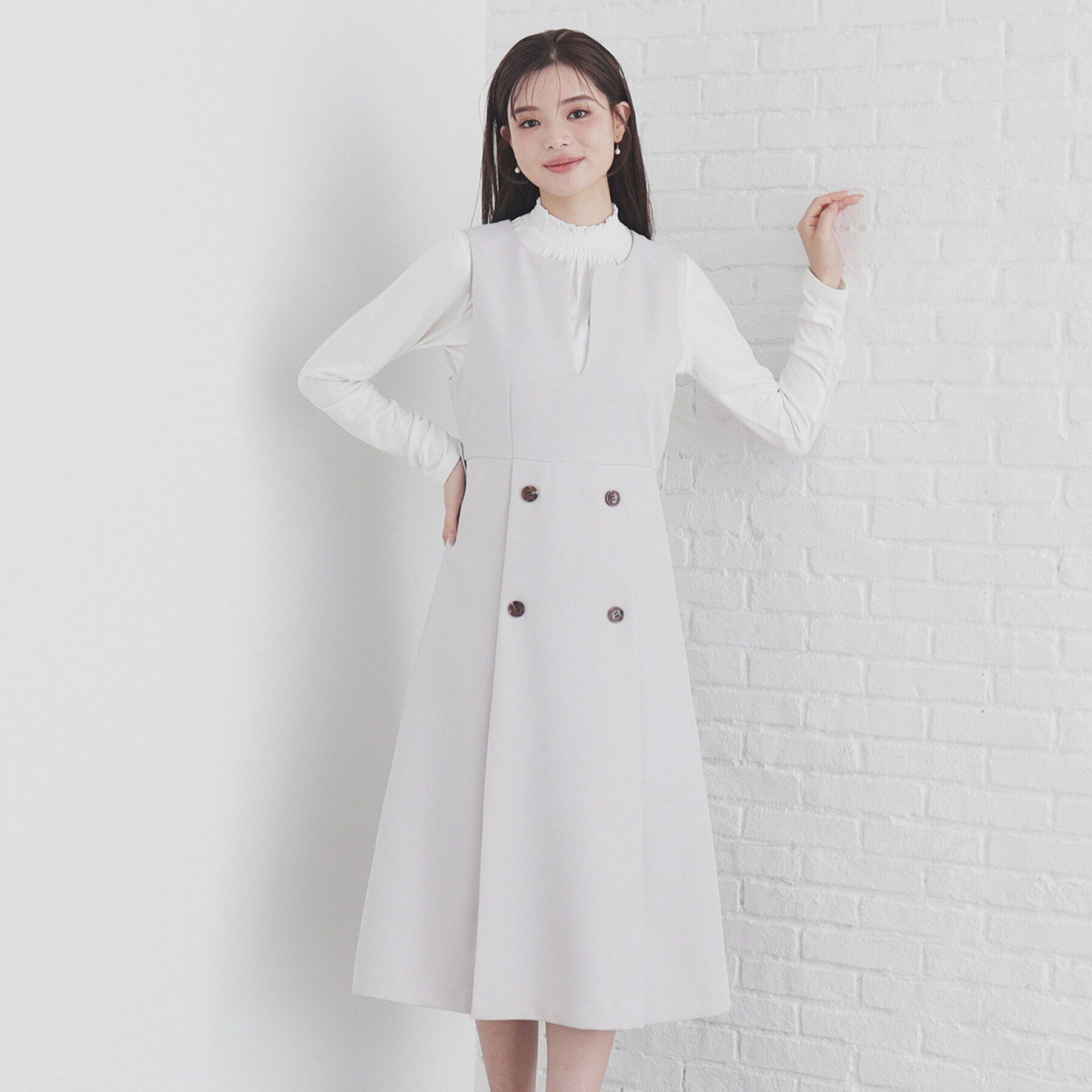 index「《andGIRL掲載》トレンチコート風ジャンパスカート【洗濯機洗い可/防シワ】」|ワンピース|