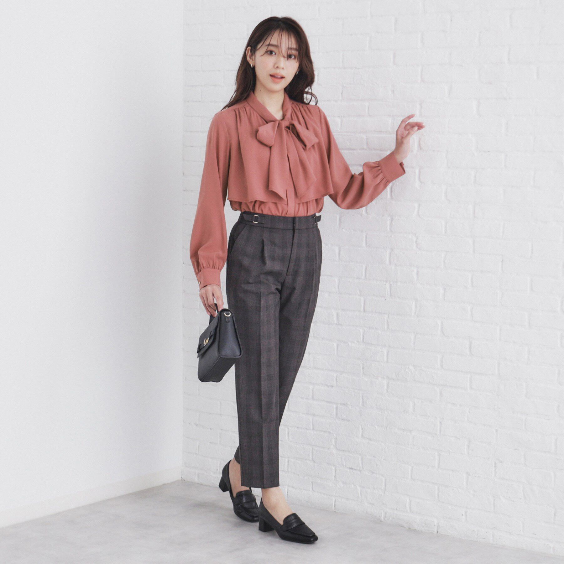 index「《5color/XS-LLsize》レイヤードボウタイブラウス【洗濯機洗い可/イージーアイロン】」|シャツ・ブラウス|