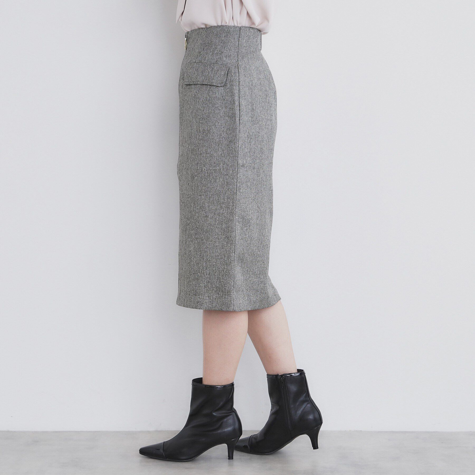 index「ツイード調ジップタイトスカート【洗濯機洗い可/防シワ】」|スカート|