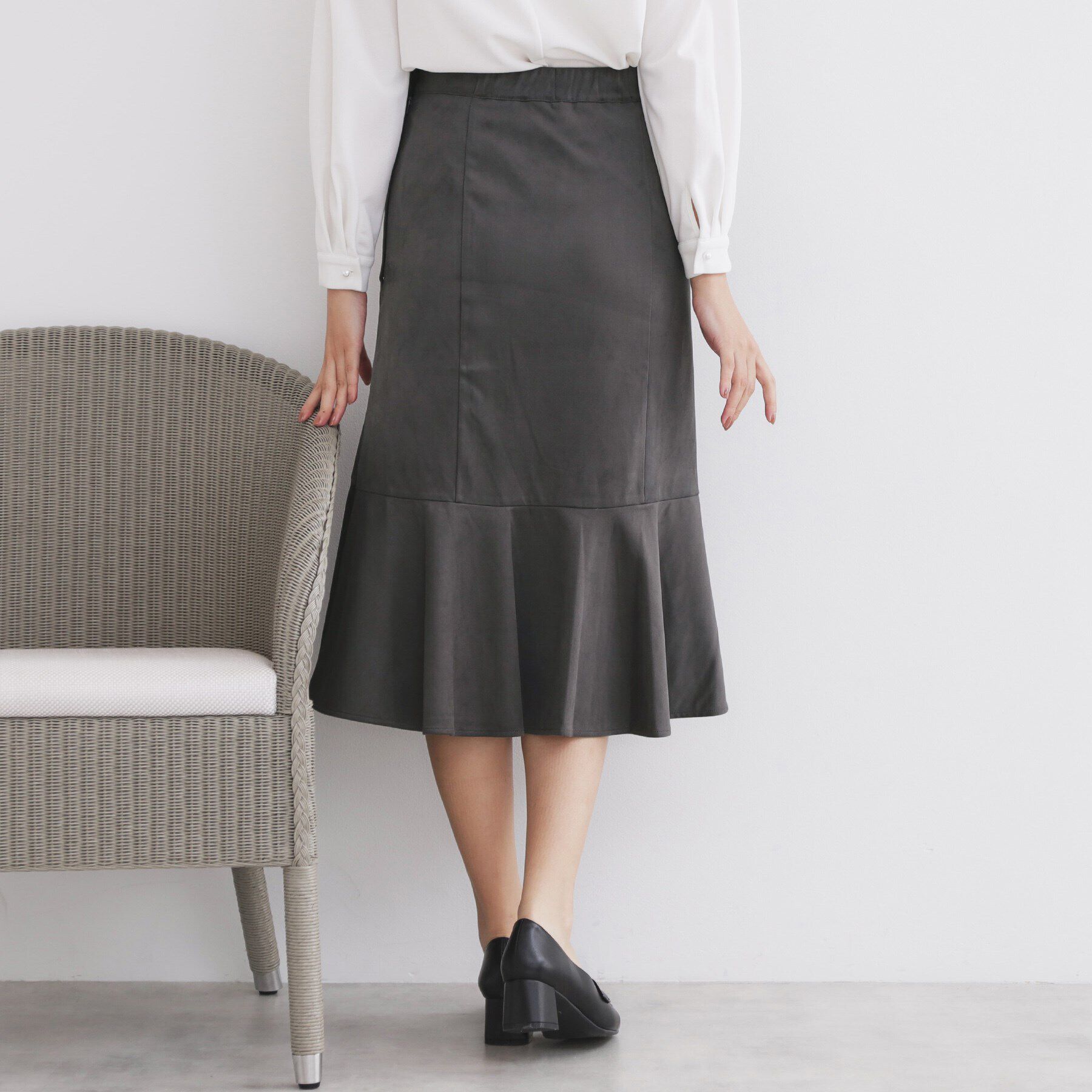 index「《S-LLsize》フェイクスウェードフレアスカート【洗濯機洗い可】」|スカート|