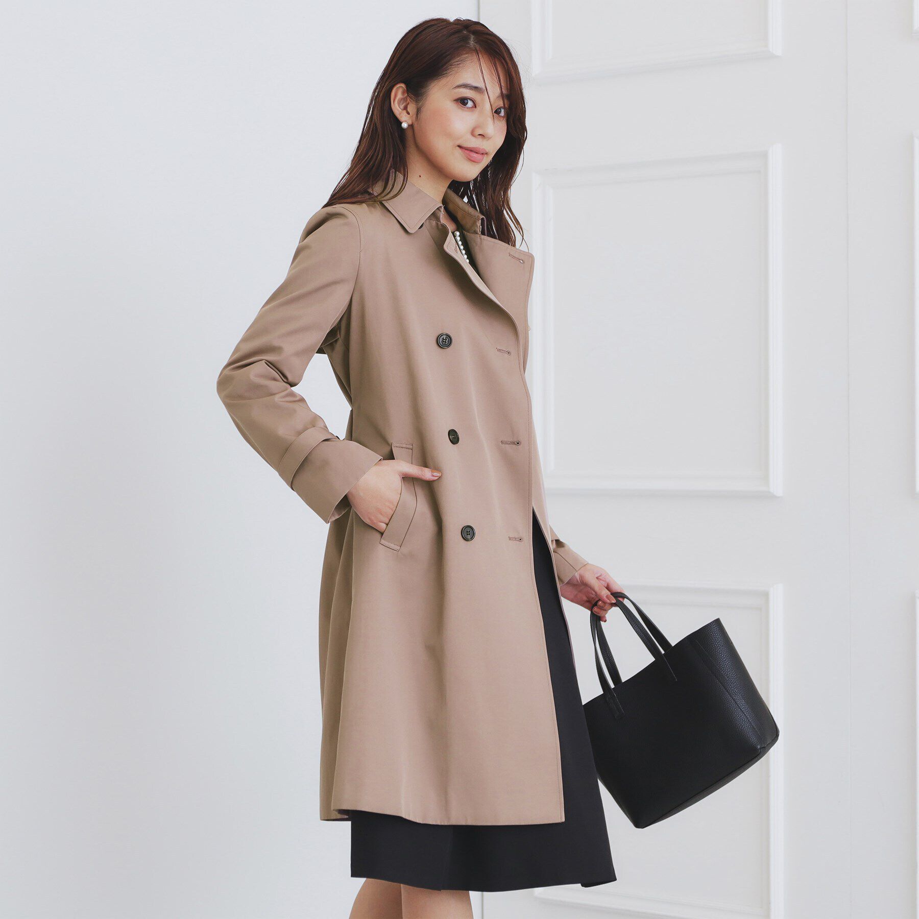 index「《XS-3Lsize》通勤・セレモニー対応/トレンチコート【洗濯機洗い可/撥水/親水性防汚】」|トレンチコート|トープ(054)