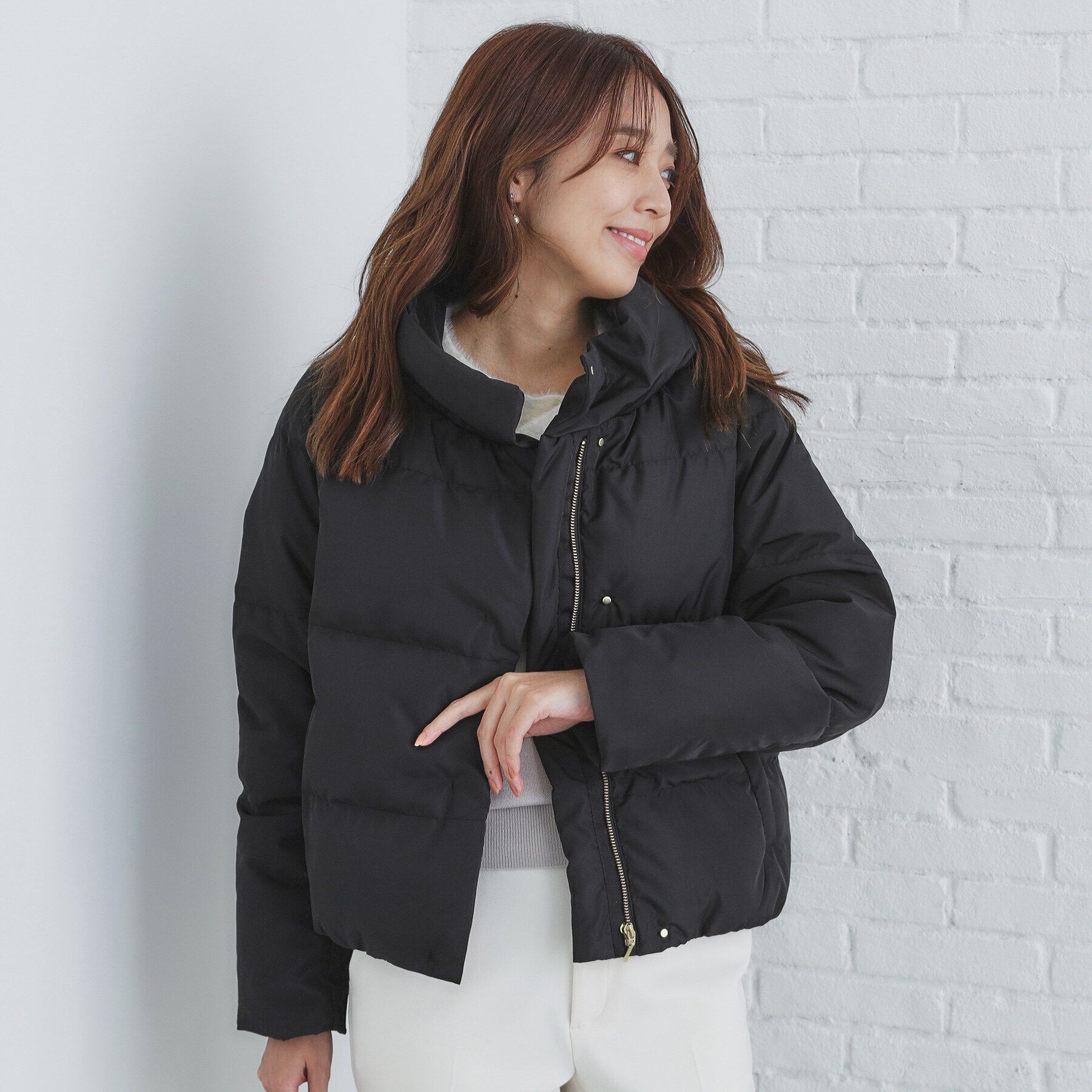 index「《美人百花掲載》河田ダウン ショートコート【洗濯機洗い可/撥水/静電気防止裏地】」|ダウン|