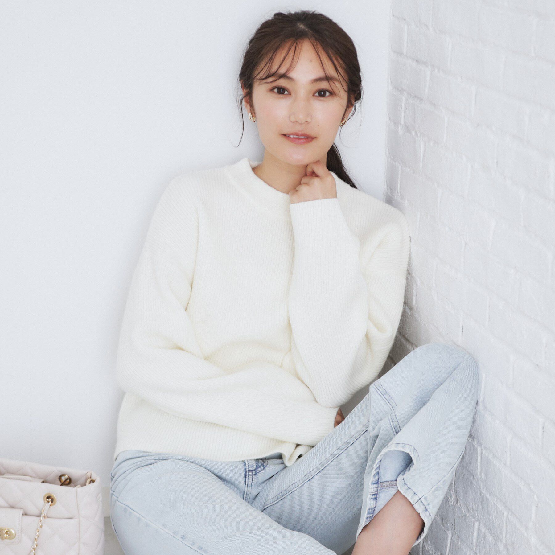 index「《6color/S-LLsize》片畦ハイネックニット【洗濯機洗い可】」|ニット・セーター|